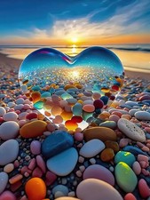 1000 teile puzzle herz strand - puzzle,