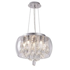 Crystal Kronleuchter 6-flammig H:43–200 Hängeleuchte G9 Kristall Pendelleuchte *