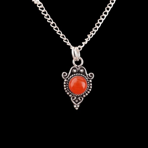 Sterling silber runder karneol - sterling,