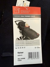 Kaiser Iglu Thermo Fleece Fußsack Winter schwarz Winterfußsack Kinderwagen Buggy