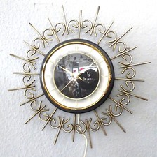 VINTAGE SUNBURST CLOCK RETRO Wanduhr DUGENA Wall Clock Uhr 60s VINTAGE 50er
