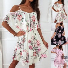 Damen Blumen Sommerkleid