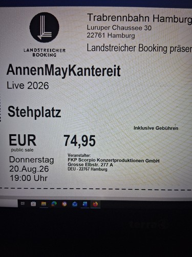 Konzertkarte annenmaykantereit - konzertkarte,
