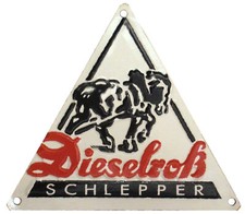 Fendt Dieselroß Dieselross geprägtes Blechschild Oldtimer Schlepper (118702)