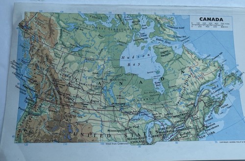 1973 map canada - 1973:, old