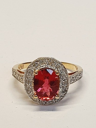 Ring 585 gelbgold diamant pink - gelbgold,