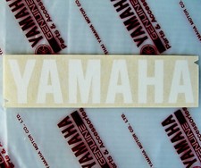 ORIGINAL Yamaha Schriftzug-Aufkleber-Sticker-10cm-WEISS-Logo-Emblem-Decal-100mm