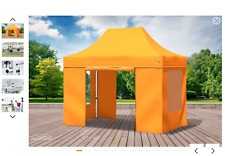 Faltpavillon 3x2 PROFESSIONAL, Faltzelt, Partyzelt, Orange, Fenster, wasserdicht