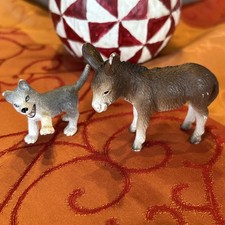 Schleich 13268 Esel Fohlen  + 16373 Husky Welpe spielend