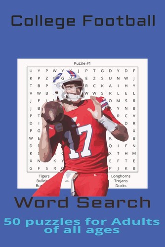 College football word search - football,