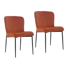 B-Ware SVITA FREDDIE 2er-Set Esszimmerstühle Polsterstuhl Cordbezug Orange