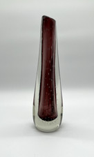 Signierte Glasvase Mikko Helander Humppila vintage Mid Century Vase 60er lila