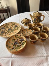 20 Teile Kaffee Gedecke Vallauris Frankreich 1970er Jahre Keramik Geschirr Kult