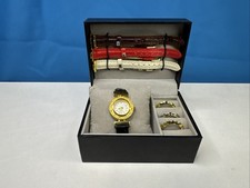 Damen Armbanduhr Set mit Wechselarmbändern & Lünetten im Etui Vintage