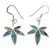Ohrringe hanf blatt mit - ohrringe,