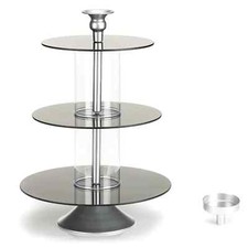 B-Ware ABELLA Casa Design-Etagere 3 Glas-Böden inkl. Deko-Zylinder