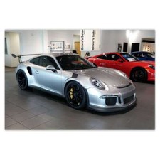 Poster WandTattoo Sticker Aufkleber Silberner Porsche Nr. H3458_PLNS