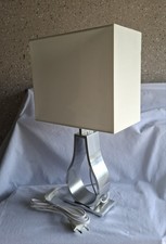IKEA KLABB Tischleuchte Tischlampe Nachttischlampe 44cm Metall Silber Beige