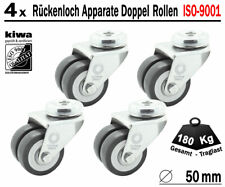 Rückenloch Doppelrollen Transport Lenk Rollen 4 x Ø 50mm Le-Le BS-Rollen Germany
