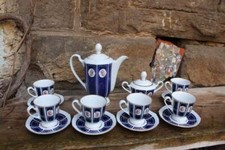 14 tlg Mokkaservice Mokka Service Echt Kobalt Weimar Porzellan 