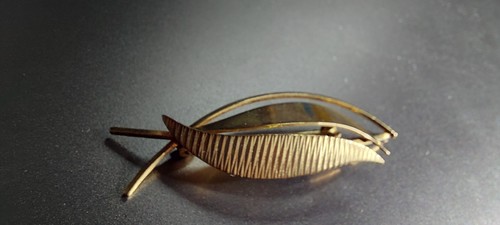 Vintage gold brosche 333 l - vintage, k&l