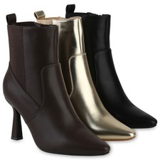 Damen Leicht Gefütterte Klassische Stiefeletten Spitz Basic 840750 Schuhe 