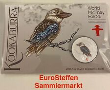 Kookaburra 2025 World Money Fair, 1 Oz Silber, nur 2500 Stück, selten