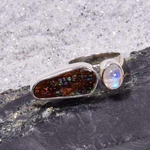 Boulder opal ring - opal, ring,