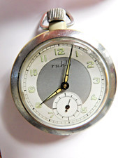 UMF Ruhla vorm. Gebr. Thiel  Taschenuhr  Leuchtzeiger  Zahlen  1965  Handaufzug
