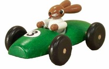 Osterdeko Hasenrennauto hellgrün 3cm NEU Tischdeko Erzgebirge Osterhase