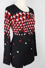 Damen Pullover Pulli Oberteil  abstrakte Muster Viskose OVANTI Gr.38(36)