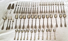 Auflösung.Fundzustand.Sehr schönes altes Nirosta Besteck-Set-Ca.53.Teile-Muster