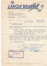 OBERKOCHEN, Brief 1951, J. Adolf Bäuerle Maschinen-Werkzeug-Fabrik