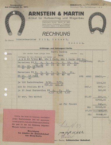 Rechnung berlin arnstein - rechnung,