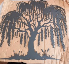 trauerweide baum metall schwarz 39 x 39 cm geschenk neu dekoration wand deko