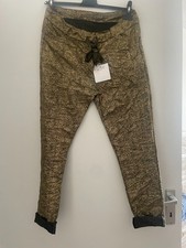 Hose Damen Gold Schwarz