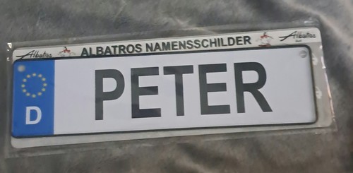 Namensschild peter 5x6 5cm - namensschild, 25,5x6,5cm