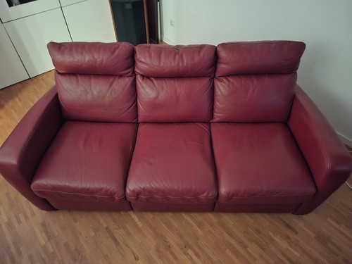 Ledersofa sitzer rot - ledersofa, 3