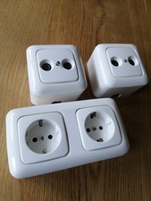 Busch Jäger AP  Aufputz Duro 2000 alpinweiß Doppel Steckdose - Tv Dosen