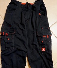 Engelbert Strauss Hose 52 schwarz / rot gebraucht Bundhose Arbeitshose