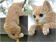 Gartenfigur Dekofigur Skulptur Zaunfigur Katze Trennwand wetterfest frostsicher