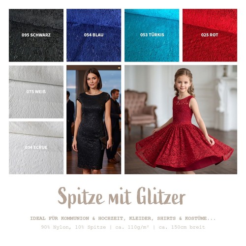 Spitzenstoff mit glitzer - spitzenstoff,