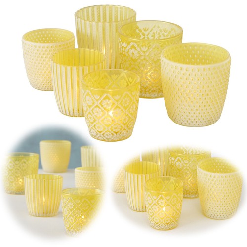 Glas teelichtglas vintage - 6x,