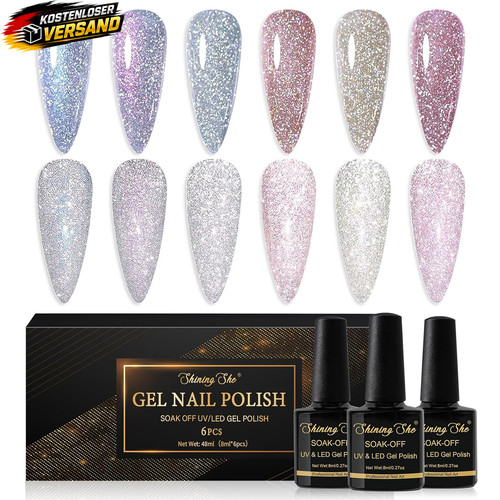 Nagellack set glitzer - uv,