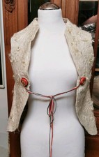 Gefilzte Bolero Weste Gr. XS - M aus Ziege Locken, Handarbeit, Unikat, Neu