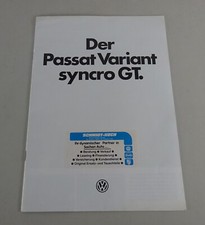 Prospekt / Broschüre VW Passat Variant B2 Typ 32b Syncro GT Stand 02/1985