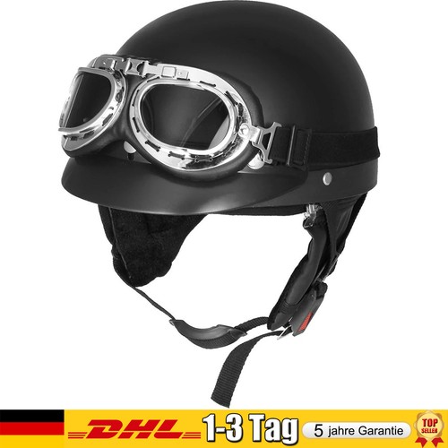 Schwarz motorrad helm retro - schwarz,