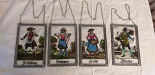 4 Fensterbilder Bleirahmen Glasmalerei. 4 Jahreszeiten.