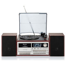 Vintage Vinyl Plattenspieler DAB/DAB+/FM Radio CD-MP3 Player Kassette Bluetooth