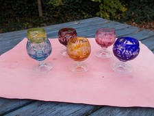 6x  Überfang Kristall  Marsala Römer Bunt Nachtmann Traube Cognac Südwein 8 cm